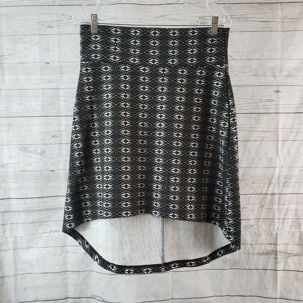 Kavu Womens Pull On Skirt Sz Small Black White Geometric